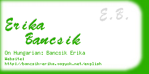 erika bancsik business card